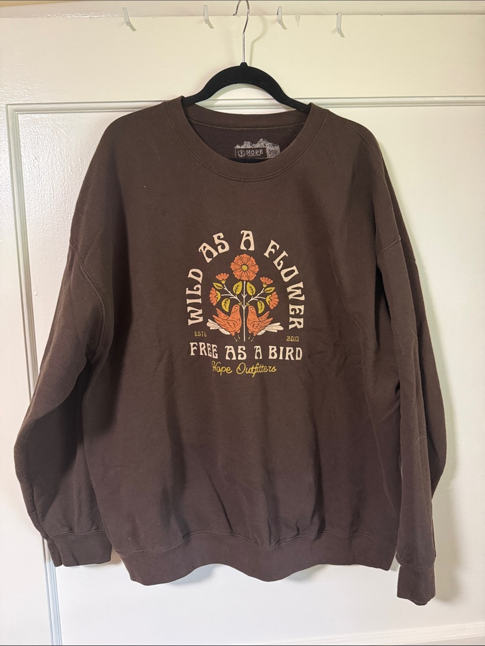 Brown 'Wild As A Flower' Graphic Sweatshirt